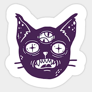 New Moon Monster Cat Sticker